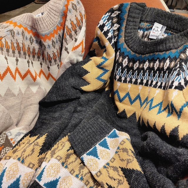 広島のアメリカン輸入雑貨屋 レトロなノルディック柄のセーター