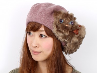 帽子通販専門店shappo online バラ色の帽子 ペルシャネコベレー ベレー帽　着用