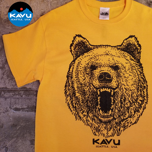 広島のKAVU カブー 正規取扱店 シアトル発のアウトドアブランド｢KAVU｣から！フロントの大きな熊のプリントがGOOD！遊び心満点です！！