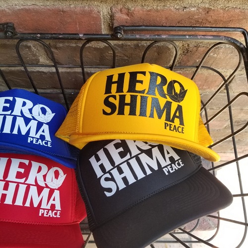 西日本豪雨災害チャリティ。HEROSHIMA PEACE CAPに新色！定番のブラックにレッド、イエロー、ブルーが加わりました！！