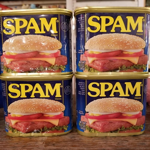 広島のアメリカン雑貨屋のスパム缶詰め？！どっからどう見ても本物のスパム缶ですが実は貯金箱！とってもアメリカンなパッケージがGOODです！！