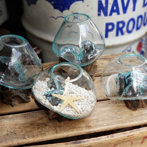 広島のアメリカン雑貨屋 おうち時間を快適に！ハンドメイドのテラリウム。砂や小石、貝殻などを入れて自分好みのテラリウムを楽しんでください！