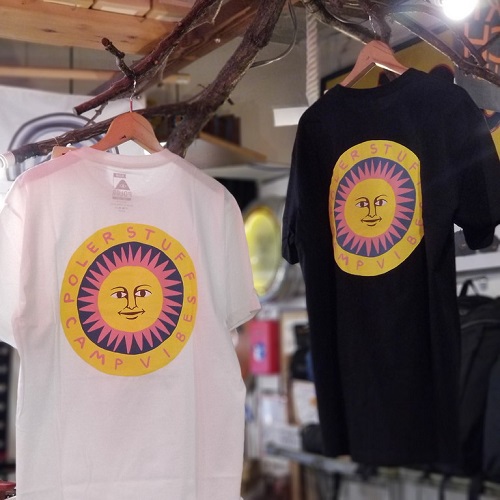 広島のアメリカン雑貨屋 POLeR OUTDOOR STUFF ポーラーの新作Tシャツ。太陽をモチーフにしたロゴが夏らしくて良い感じ！