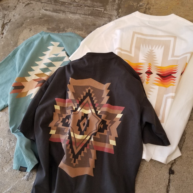 広島のアメリカン雑貨屋 ペンドルトンの新作Tシャツ ペンドルトンを象徴する柄を使った印象的なTシャツです！