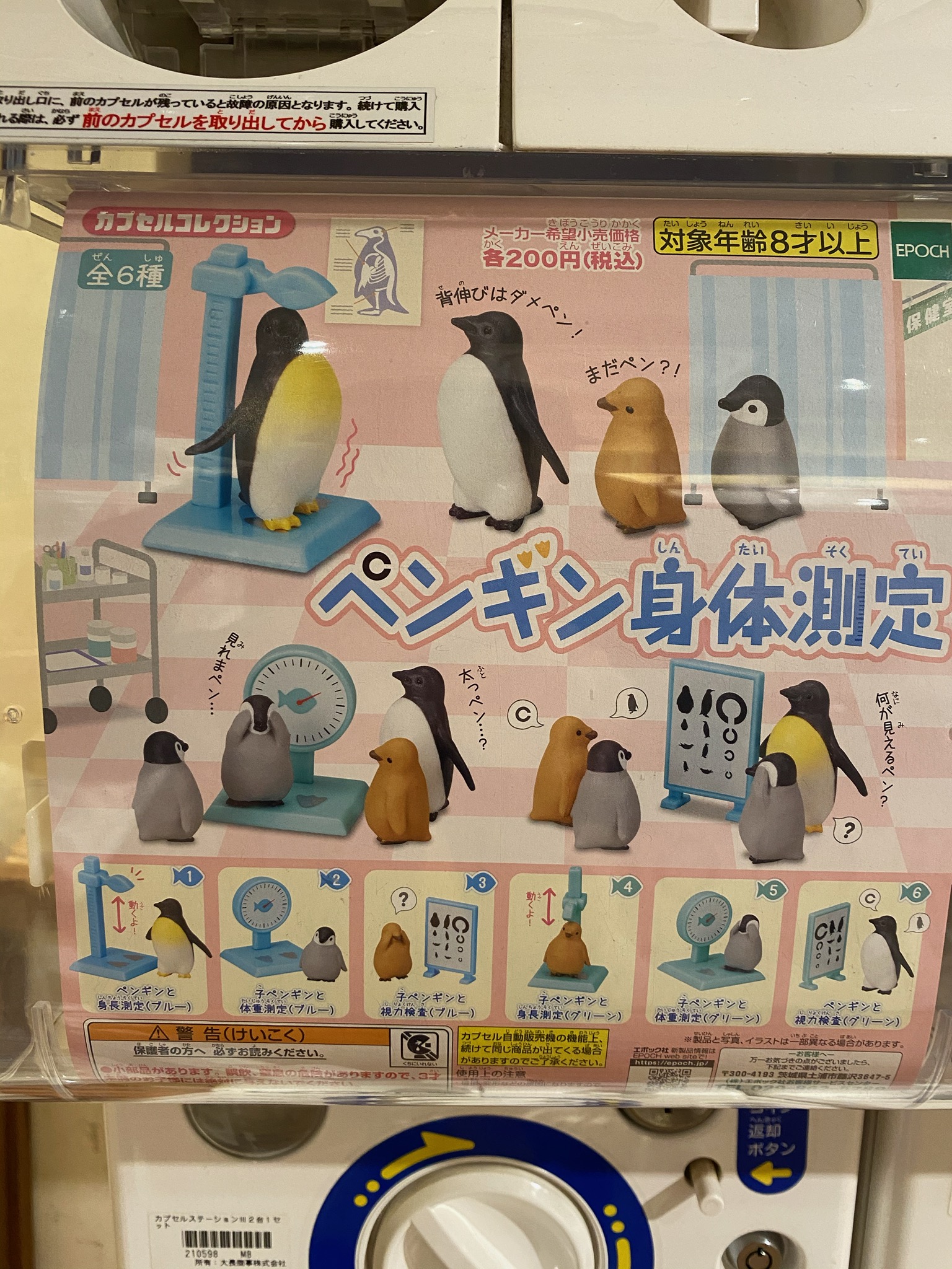 ガチャガチャの森　広島本通り　ペンギン身体測定